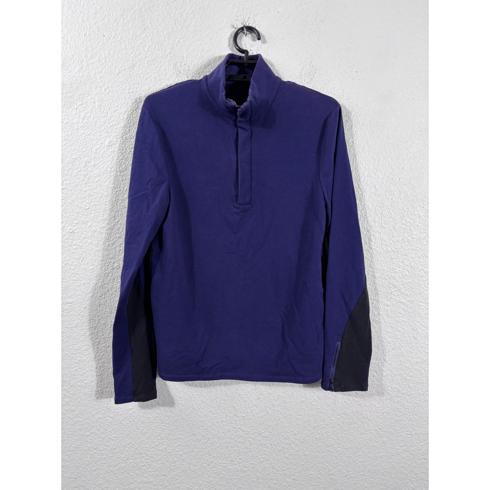 Elie Tahari Pullover Women S Purple Quarter Zip Mock Neck Long Sleeve Two Tone